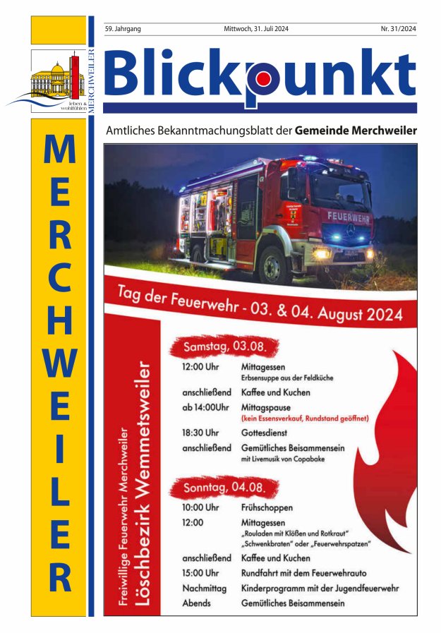 Blickpunkt Merchweiler Titelblatt 31/2024