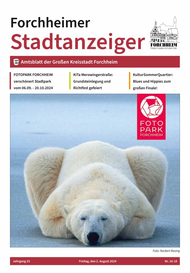 Forchheimer Stadtanzeiger Titelblatt 16/2024