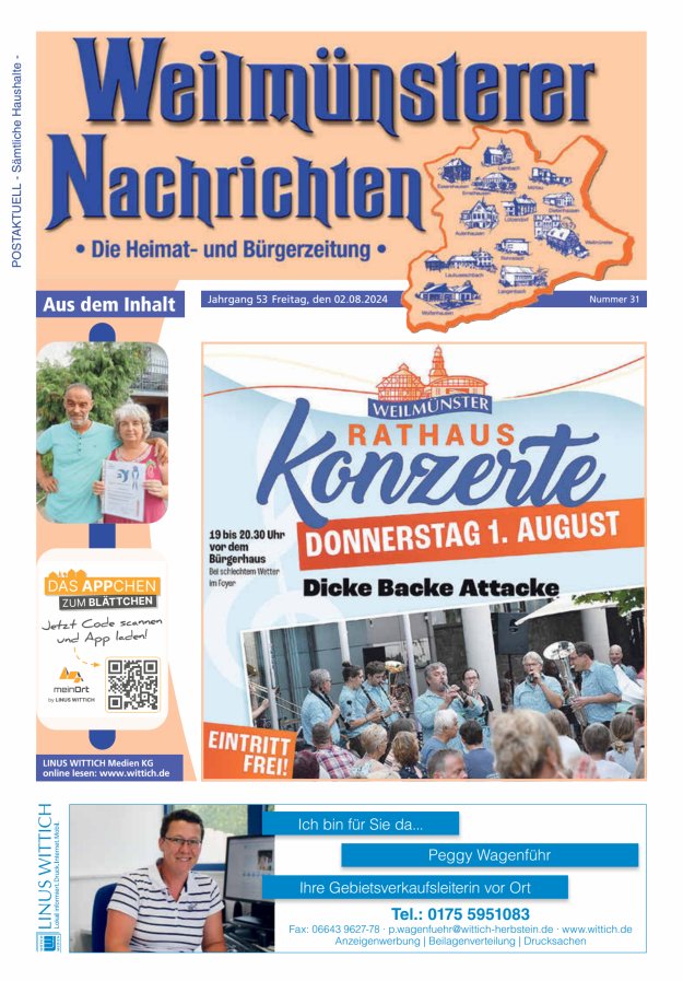 Weilmünsterer Nachrichten Titelblatt 31/2024