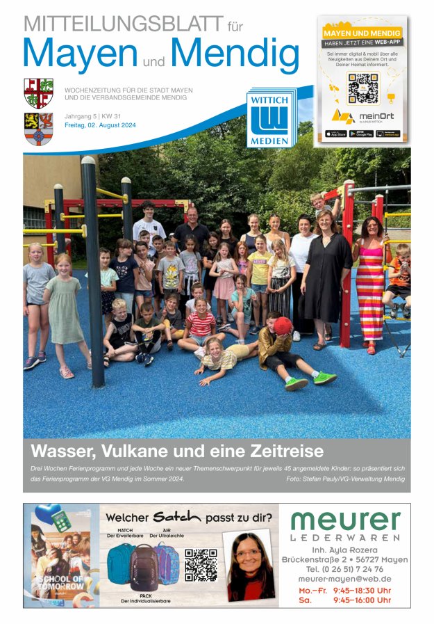 Mitteilungsblatt für Mayen und Mendig Titelblatt 31/2024