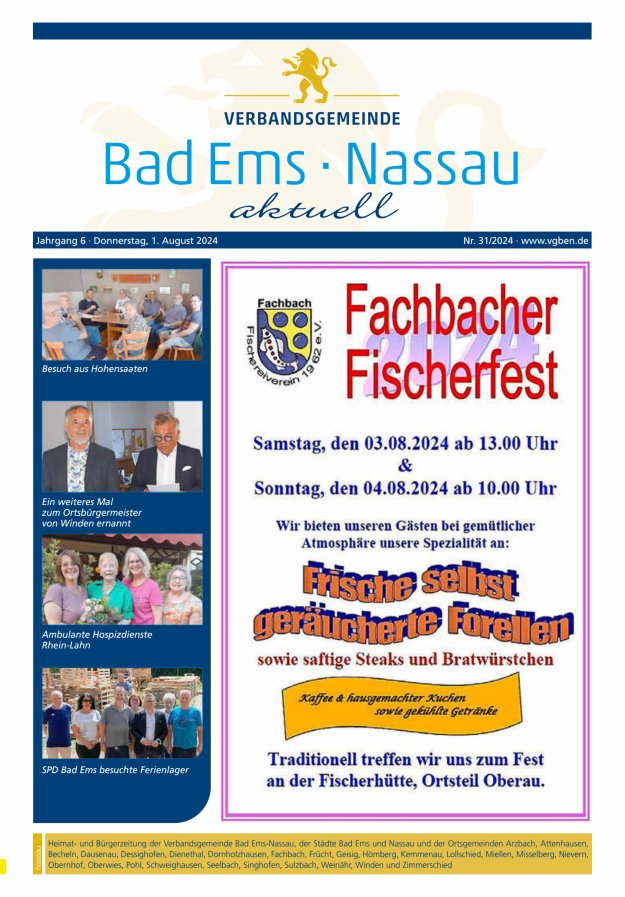 Bad Ems-Nassau aktuell Ausgabe Nassau Titelblatt 31/2024