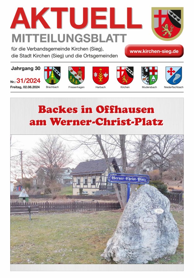 Aktuell - Mitteilungsblatt für die VG Kirchen (Sieg) Titelblatt 31/2024