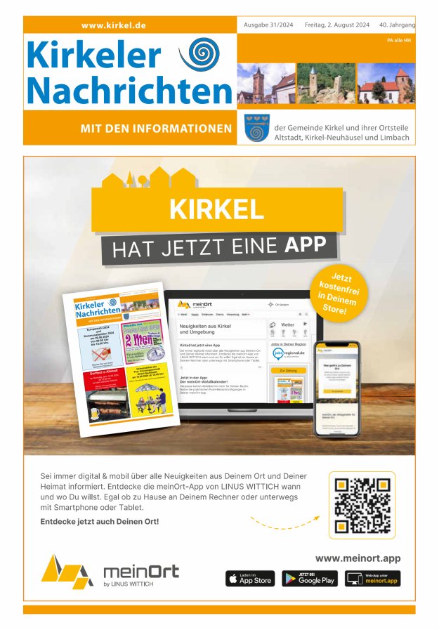 Kirkeler Nachrichten Titelblatt 31/2024