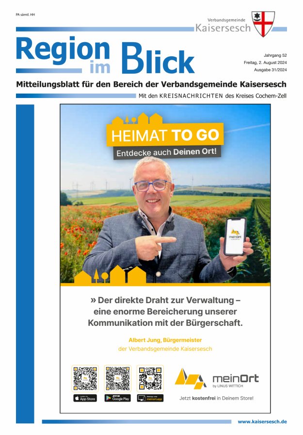 Region im Blick VG Kaisersesch Titelblatt 31/2024