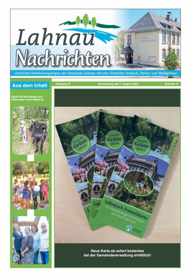 Lahnau Nachrichten Titelblatt 31/2024