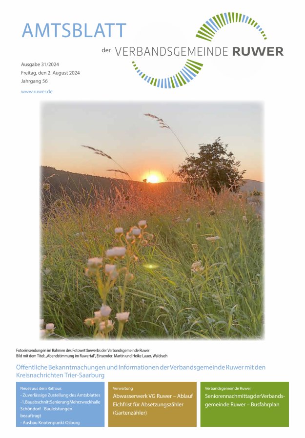 Amtsblatt VG Ruwer Titelblatt 31/2024