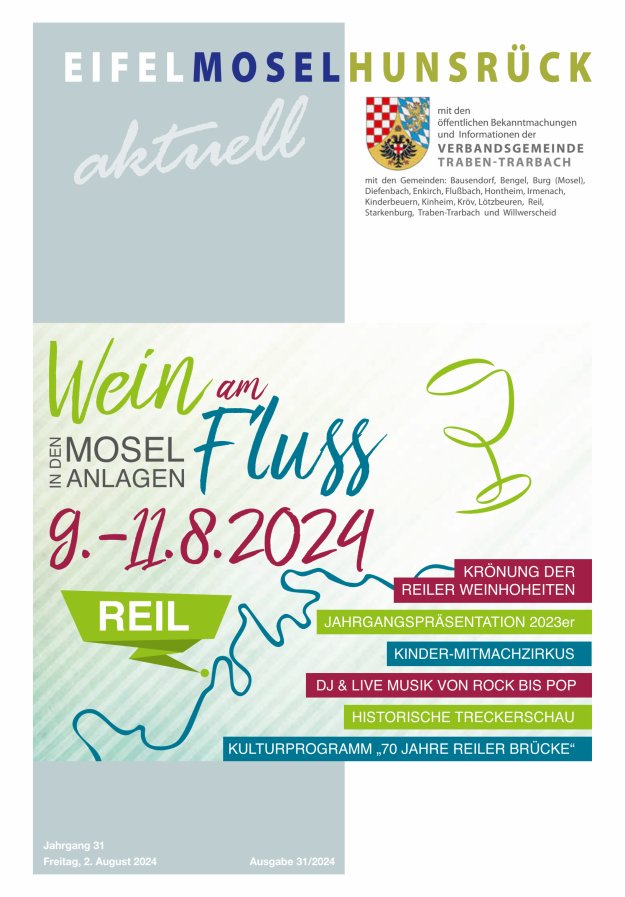 Eifel-Mosel-Hunsrück aktuell VG Traben-Trarbach Titelblatt 31/2024