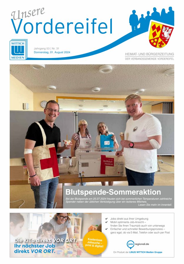 Mitteilungsblatt Vordereifel - Heimat- u Bürgerzeitung der VG Vordereifel Titelblatt 31/2024
