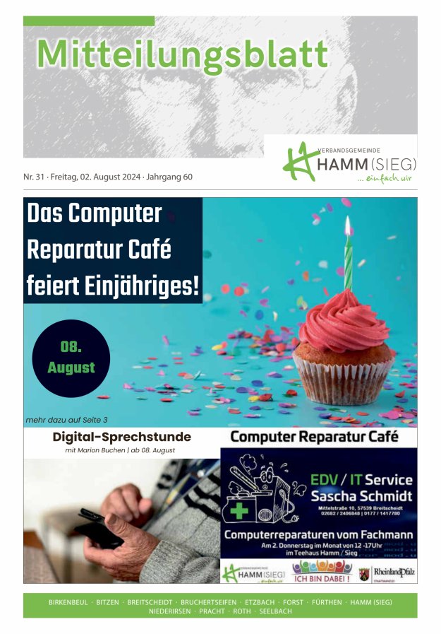 Mitteilungsblatt Hamm (Sieg) Titelblatt 31/2024