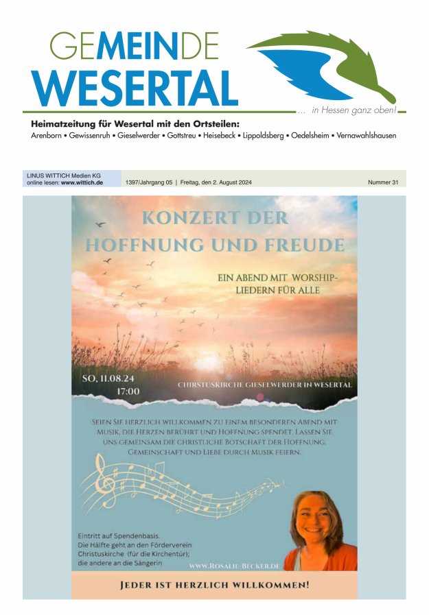 Wesertal Titelblatt 31/2024