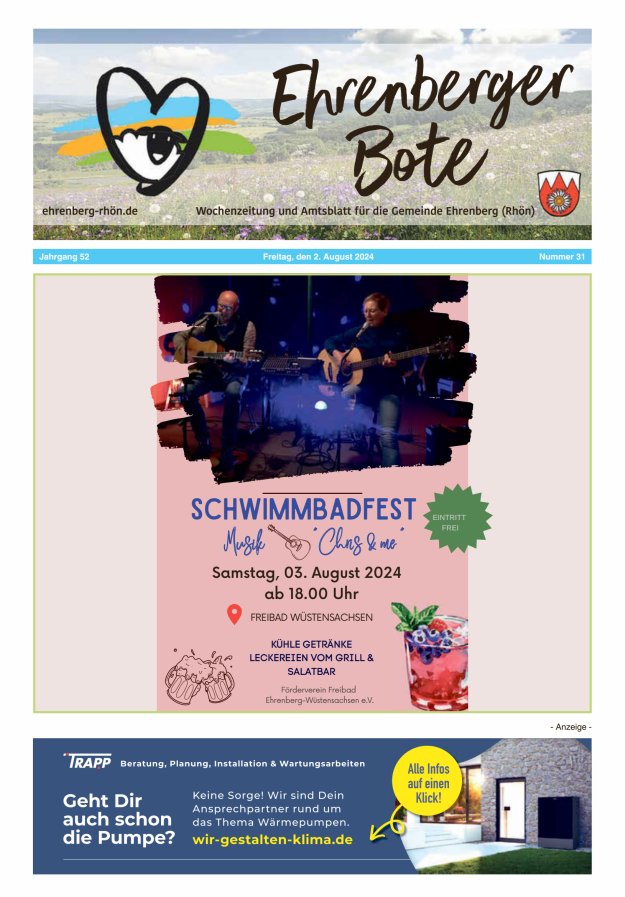 Ehrenberger Bote Titelblatt 31/2024