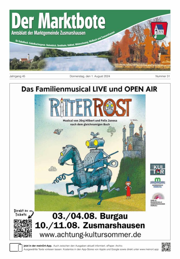 Zusmarshausen - Der Marktbote Titelblatt 31/2024