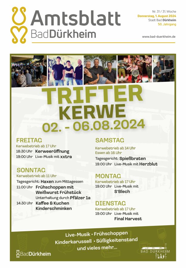 Bad Dürkheimer Woche Titelblatt 31/2024
