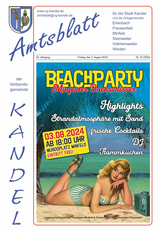 Amtsblatt VG Kandel Titelblatt 31/2024