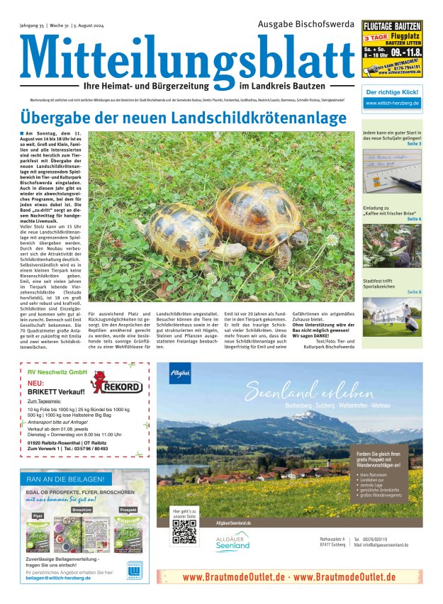 Mitteilungsblatt LK Bautzen Ausgabe Bischofswerda Titelblatt 30/2024