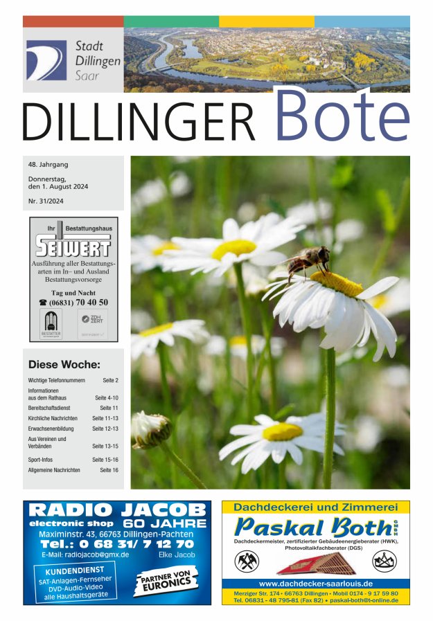 Dillinger Bote Titelblatt 31/2024