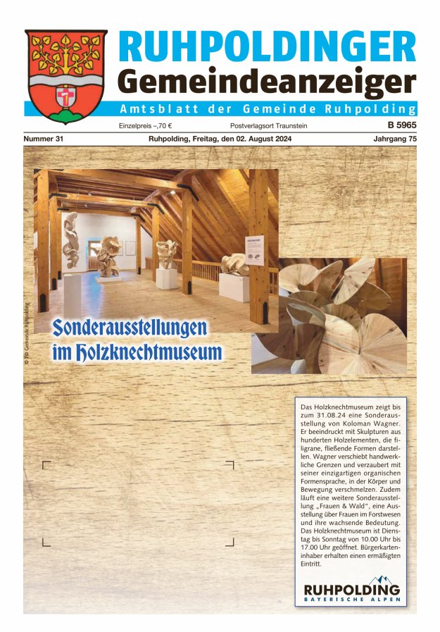 Ruhpoldinger Gemeindeanzeiger Titelblatt 31/2024