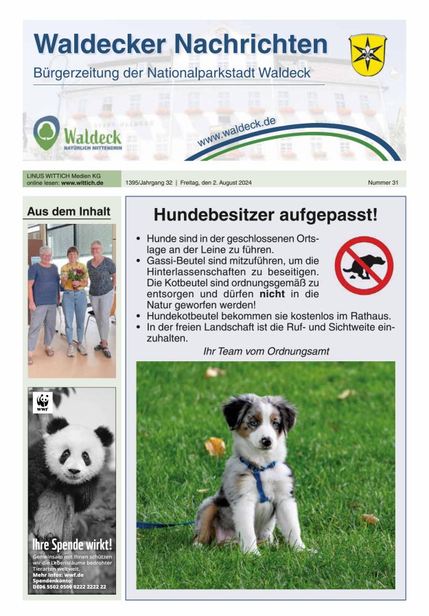 Waldecker Nachrichten Titelblatt 31/2024