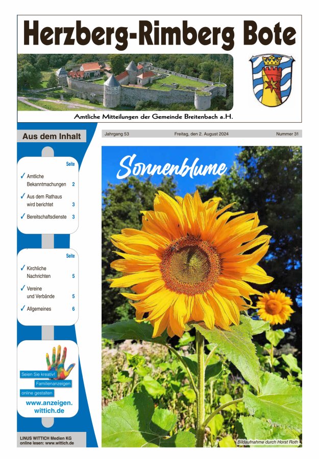 Herzberg-Rimberg Bote Titelblatt 31/2024