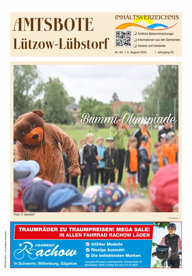 Amtsbote Lützow-Lübstorf Titelblatt 04/2024