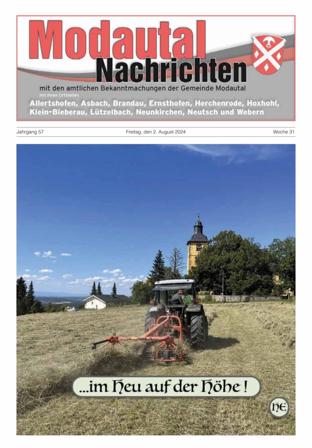 Modautal-Nachrichten Titelblatt 31/2024