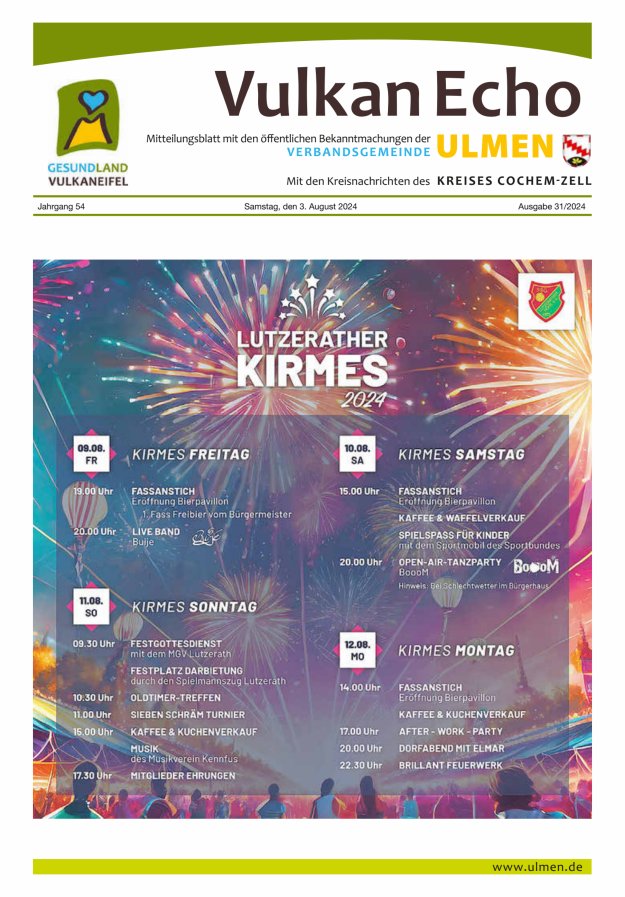 Vulkan Echo VG Ulmen Titelblatt 31/2024