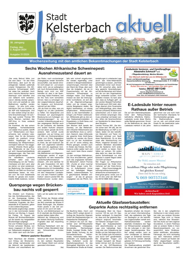 Kelsterbach aktuell Titelblatt 31/2024