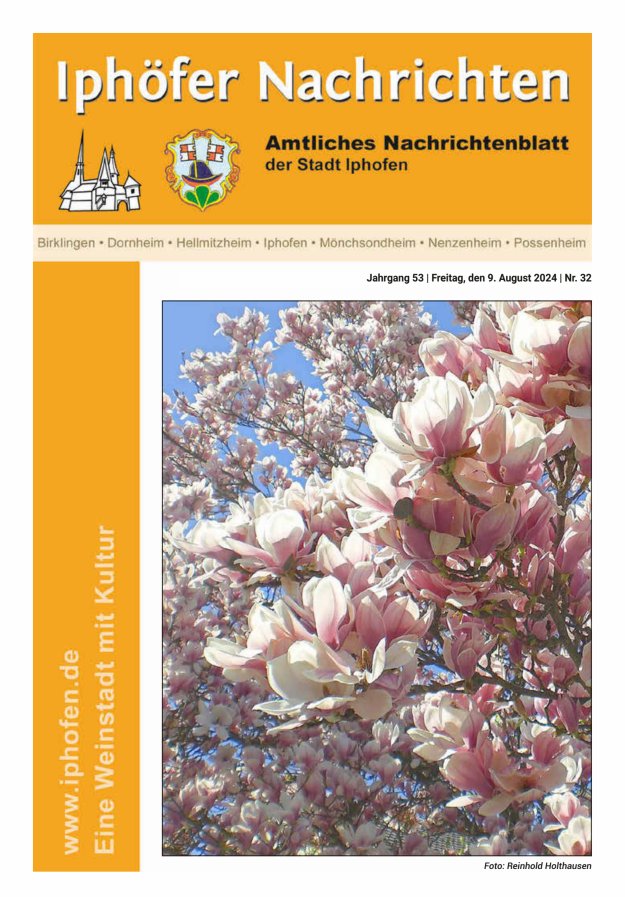 Iphöfer Nachrichten Titelblatt 32/2024