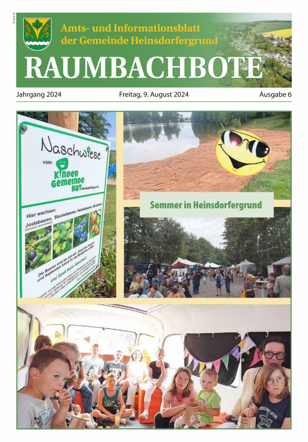 Raumbachbote – Amt- und Informationsblatt der Gemeinde Heinsdorfergrund Titelblatt 06/2024