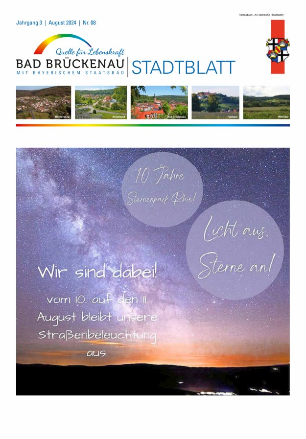 Stadtblatt Bad Brückenau Titelblatt 08/2024