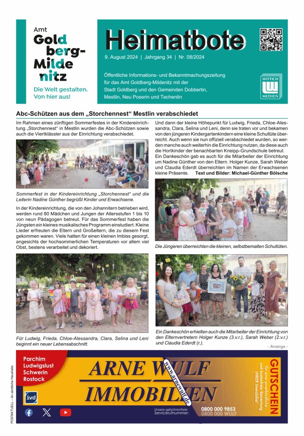 Heimatbote Titelblatt 08/2024