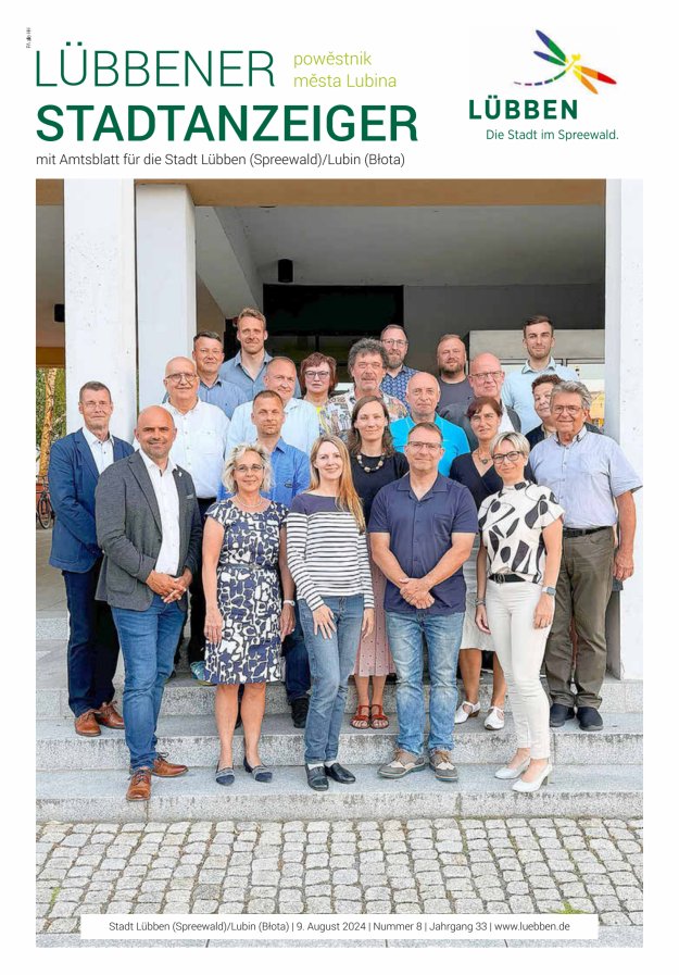 Lübbener Stadtanzeiger mit Amtsblatt für die Stadt Lübben (Spreewald) Titelblatt 10/2024