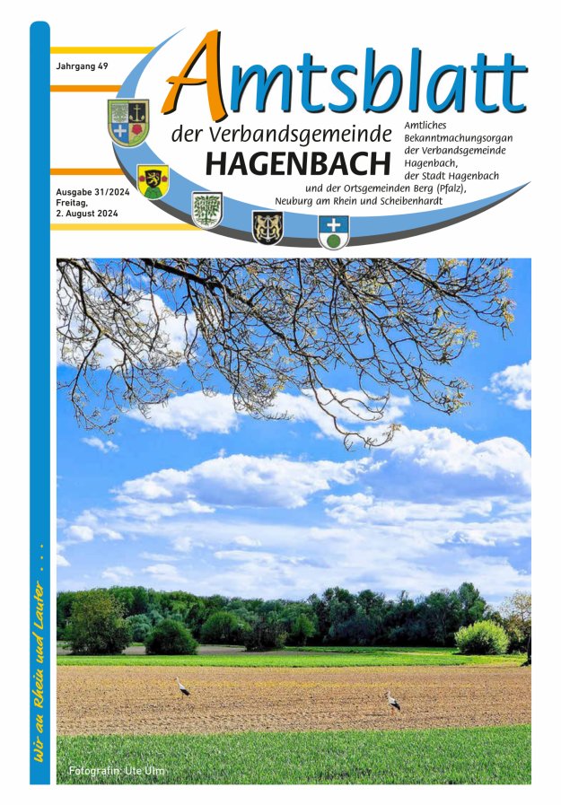 Amtsblatt der VG Hagenbach Titelblatt 31/2024