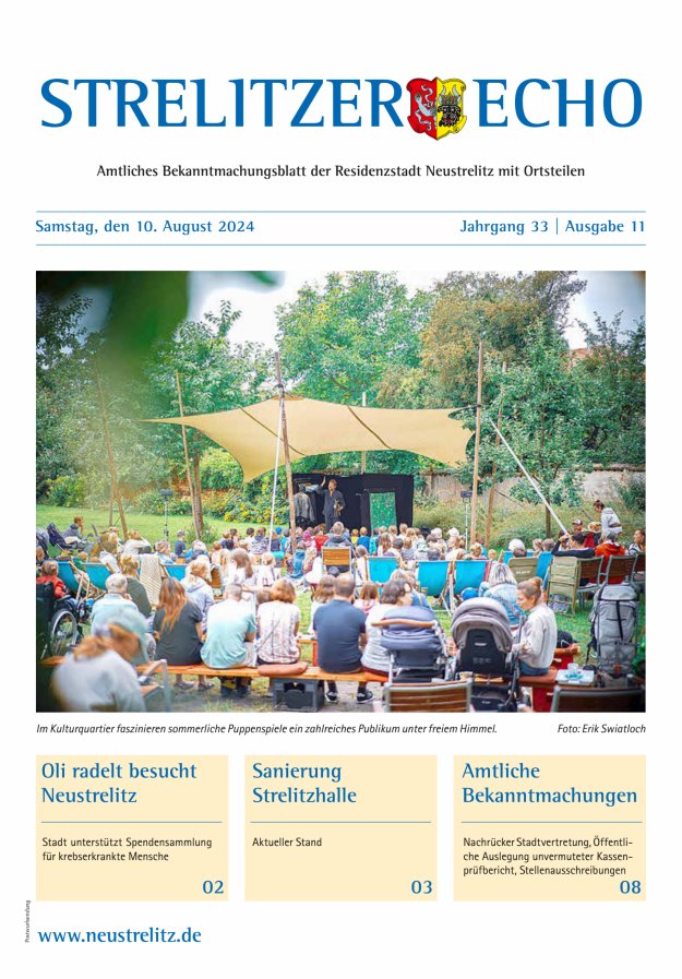 Strelitzer Echo Titelblatt 11/2024