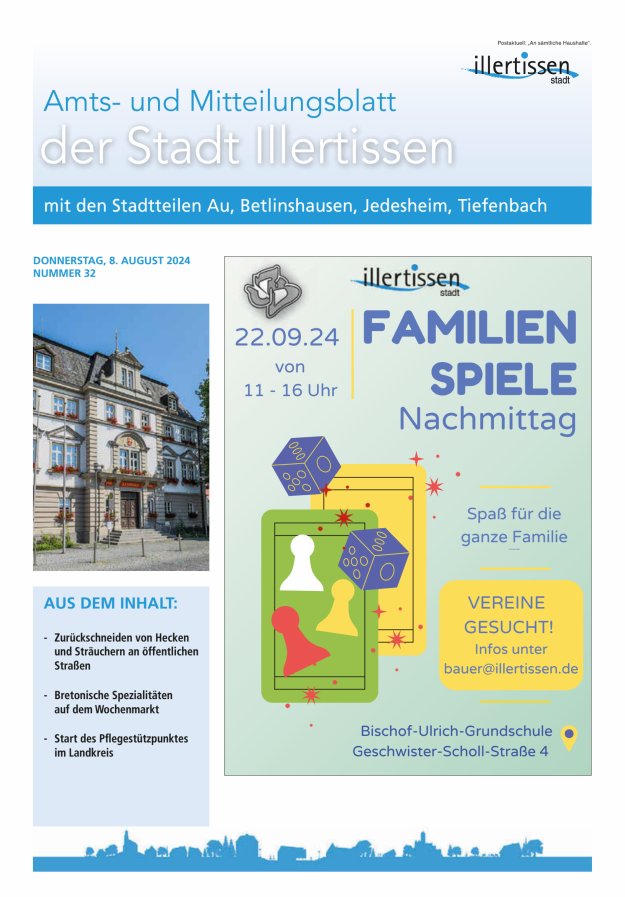 Amts- und Mitteilungsblatt Stadt Illertissen Titelblatt 32/2024