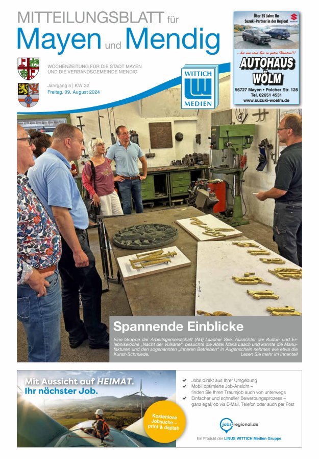 Mitteilungsblatt für Mayen und Mendig Titelblatt 32/2024