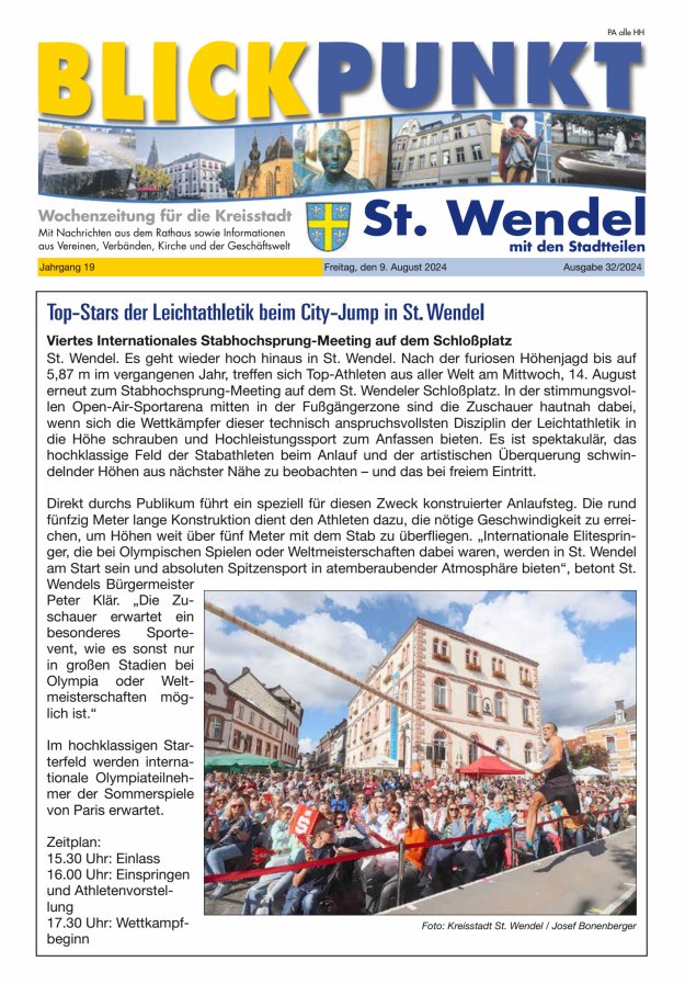 Blickpunkt St Wendel Titelblatt 32/2024