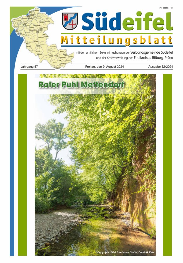 Mitteilungsblatt Südeifel Titelblatt 32/2024