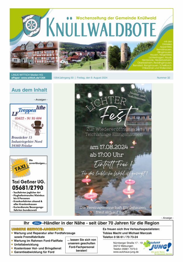 Knüllwaldbote Titelblatt 32/2024