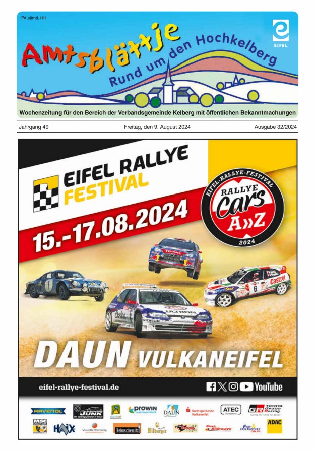 Amtsblättje - Rund um den Hochkelberg Titelblatt 32/2024