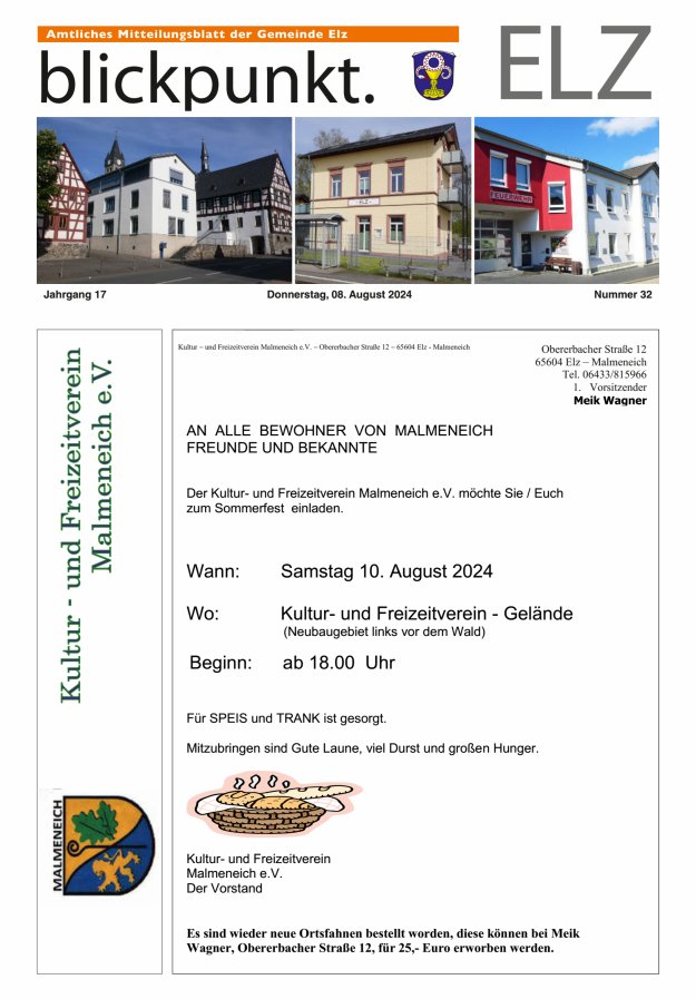 Blickpunkt Elz Titelblatt 32/2024