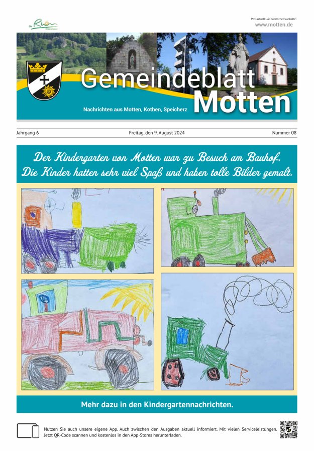 Gemeindeblatt Motten Nachrichten aus Motten Kothen Speicherz Titelblatt 08/2024