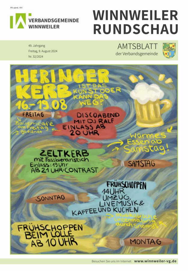 Winnweiler Rundschau Titelblatt 32/2024