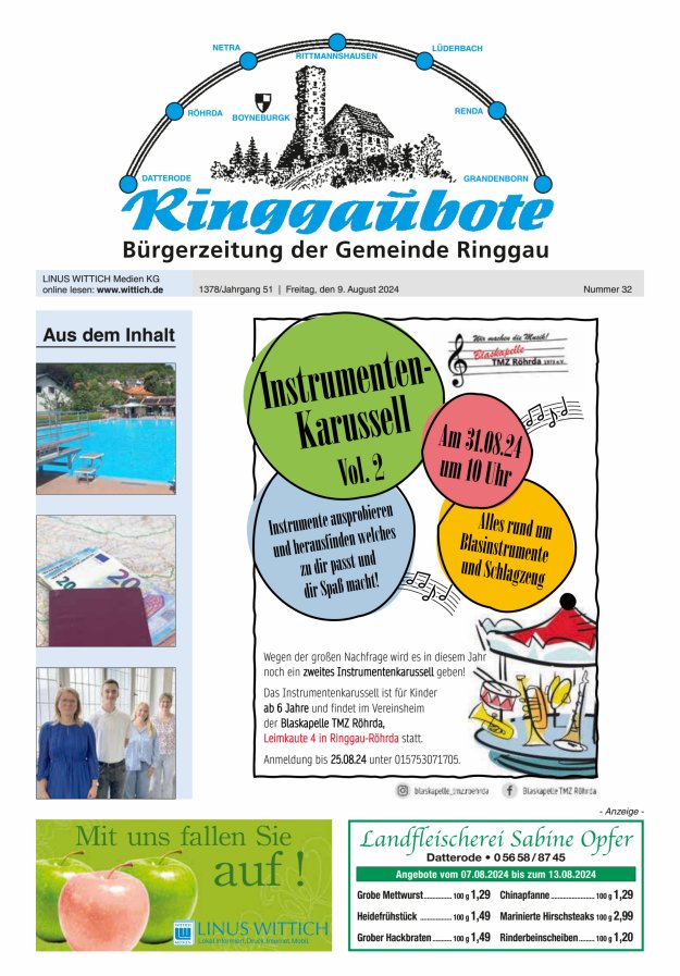 Ringgaubote Titelblatt 32/2024