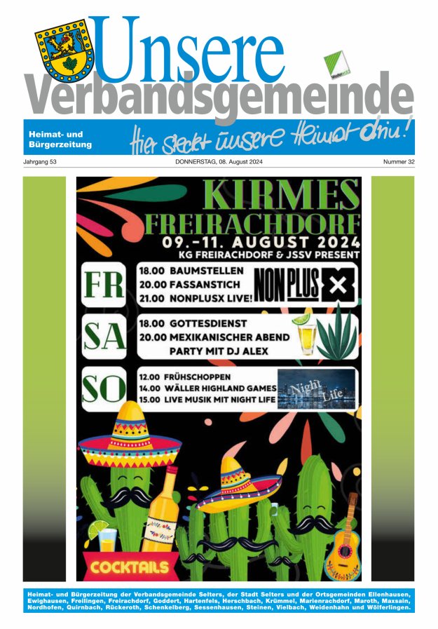 Unsere Verbandsgemeinde Selters Ww Titelblatt 32/2024