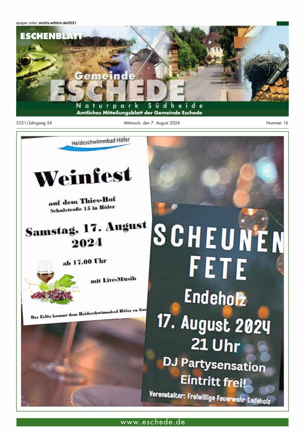 Eschenblatt Titelblatt 16/2024