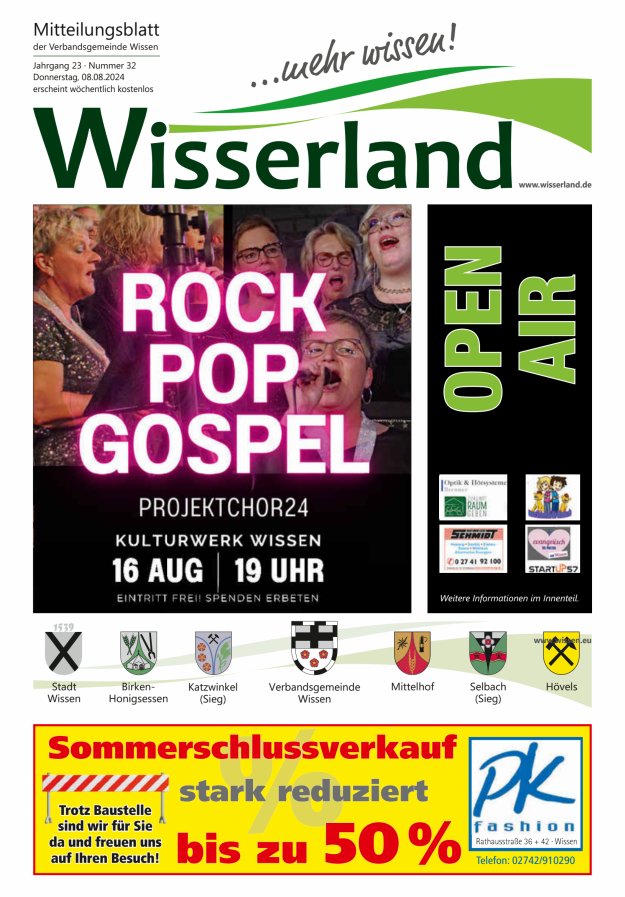 Mitteilungsblatt Wissen - Wisserland...mehr wissen! Titelblatt 32/2024