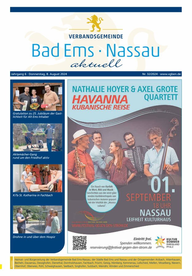 Bad Ems-Nassau aktuell Ausgabe Nassau Titelblatt 32/2024