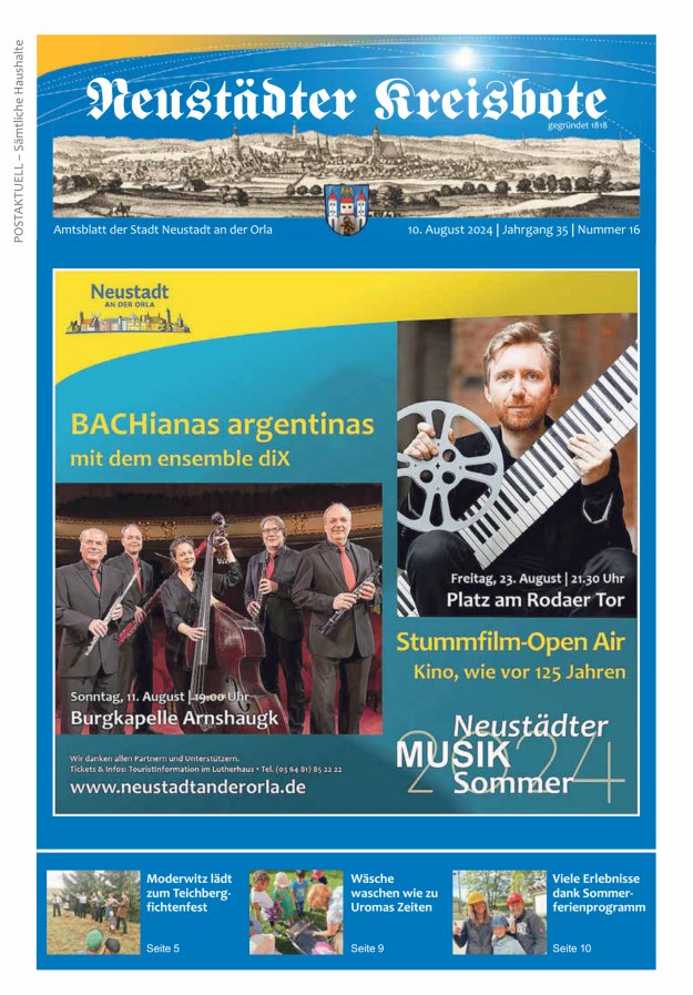 Neustädter Kreisbote Titelblatt 16/2024