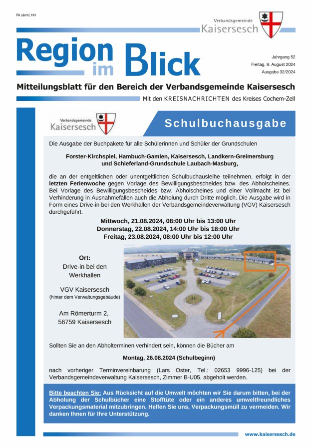 Region im Blick VG Kaisersesch Titelblatt 32/2024